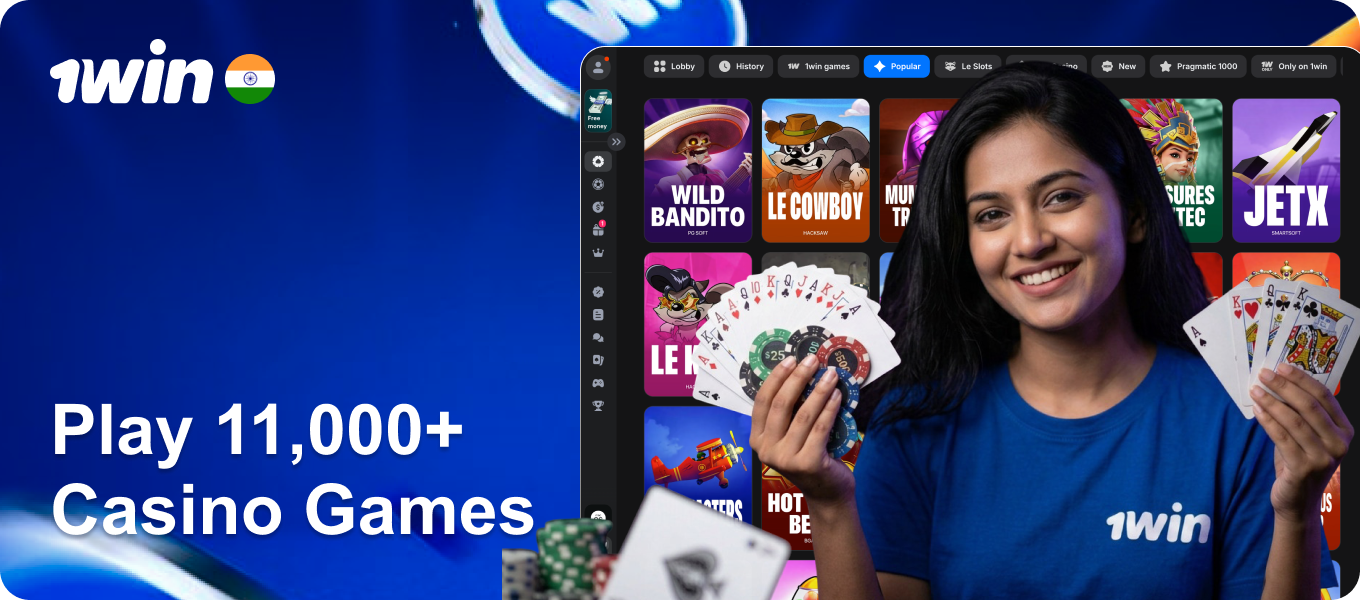 Play 11,000+ Games and Get a 600% Bonus in 1Win Casino India